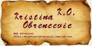 Kristina Obrenčević vizit kartica